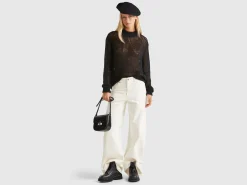 Wide fit velvet trousers