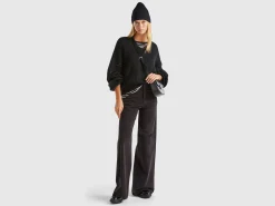 Wide fit velvet trousers