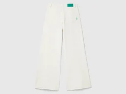 Wide fit velvet trousers