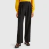 Wide trousers in stretch viscose blend