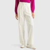 Wide trousers in stretch viscose blend