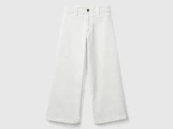 Wide trousers in stretch cotton
