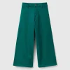 Wide trousers in stretch cotton