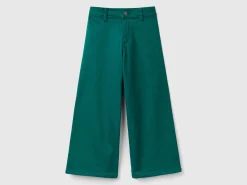Wide trousers in stretch cotton