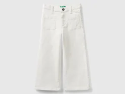 Wide trousers in stretch cotton
