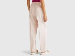 Wide trousers in stretch viscose blend