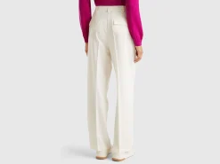 Wide trousers in stretch viscose blend
