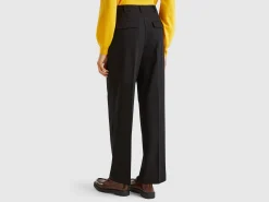 Wide trousers in stretch viscose blend