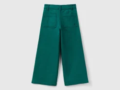 Wide trousers in stretch cotton