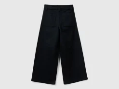 Wide trousers in stretch cotton