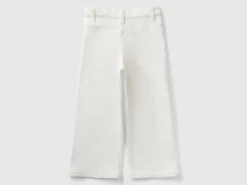 Wide trousers in stretch cotton