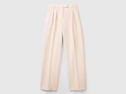 Wide trousers in stretch viscose blend