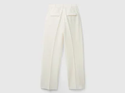 Wide trousers in stretch viscose blend