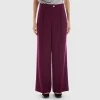 Wide trousers in wool and viscose blend