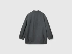 Wool blend bomber coat