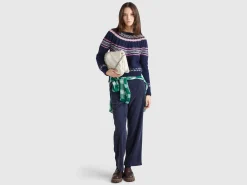 Wool blend jacquard sweater