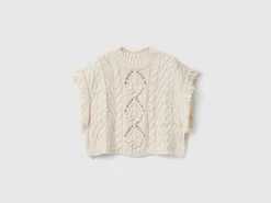 Wool blend knit cape