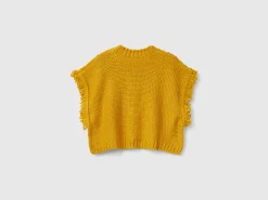 Wool blend knit cape
