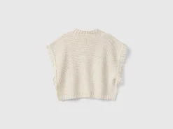 Wool blend knit cape
