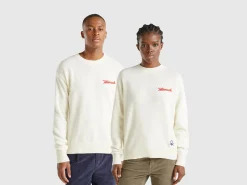 Wool blend sweater with ski graphic
