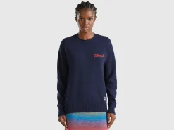 Wool blend sweater with ski graphic