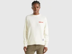 Wool blend sweater with ski graphic