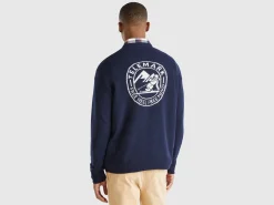 Wool blend sweater with ski graphic