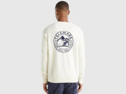 Wool blend sweater with ski graphic