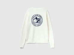 Wool blend sweater with ski graphic