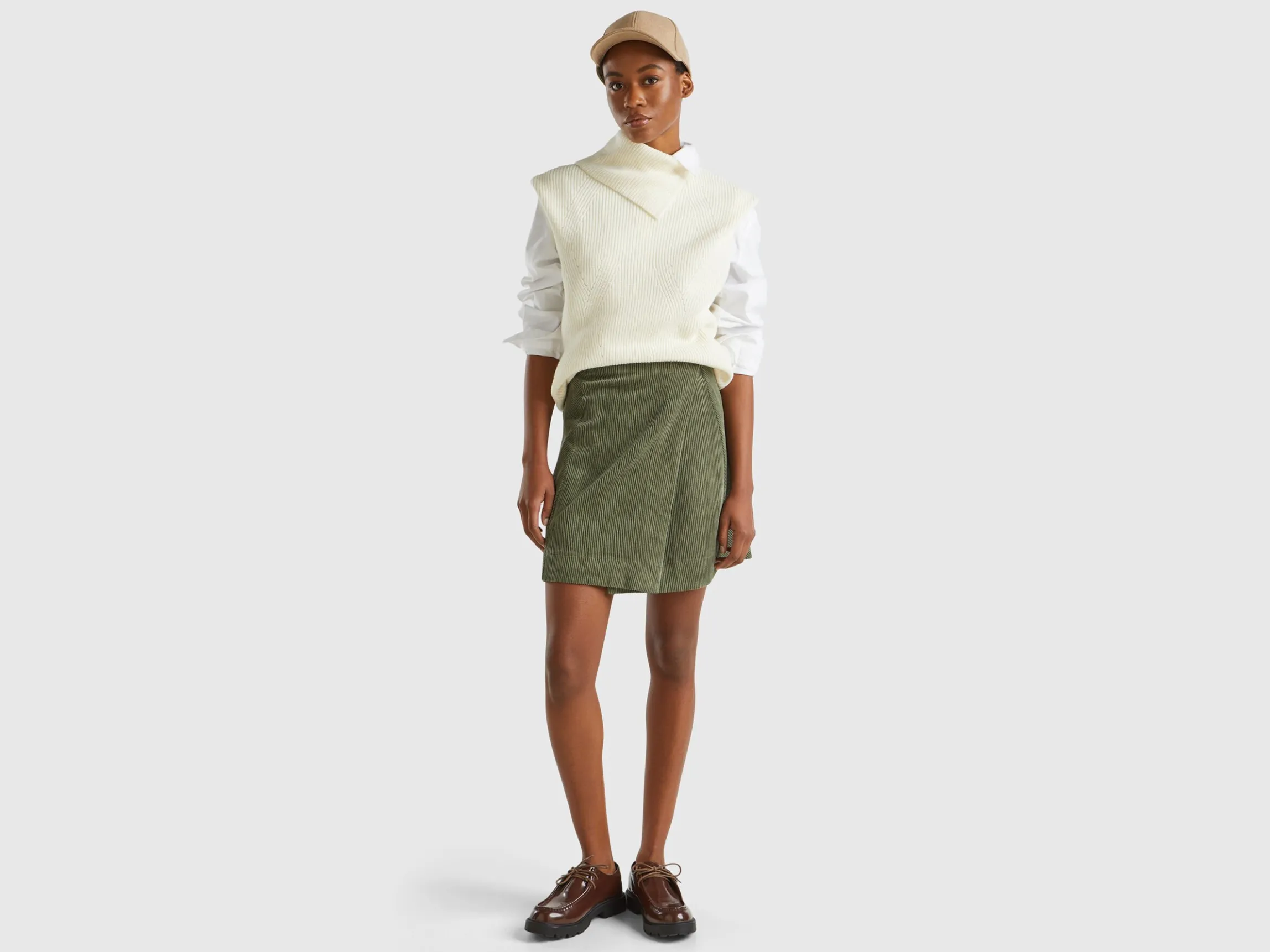 Wrap mini skirt in velvet