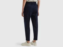Yarn dyed trousers with drawstring
