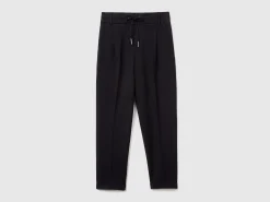 Yarn dyed trousers with drawstring