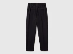 Yarn dyed trousers with drawstring