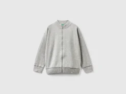 Zip-up cotton cardigan