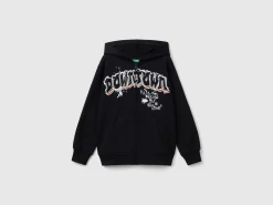 Zip-up sweatshirt with print