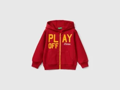Zip-up sweatshirt with print