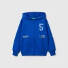 Zip-up sweatshirt with print