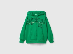 Zip-up sweatshirt with print