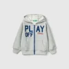 Zip-up sweatshirt with print