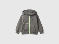 Zip-up sweatshirt with print