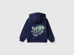 Zip-up sweatshirt with print