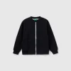 Zip-up sweatshirt with slogan print