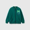 Zip-up sweatshirt with slogan print