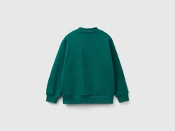 Zip-up sweatshirt with slogan print