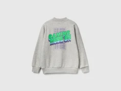 Zip-up sweatshirt with slogan print