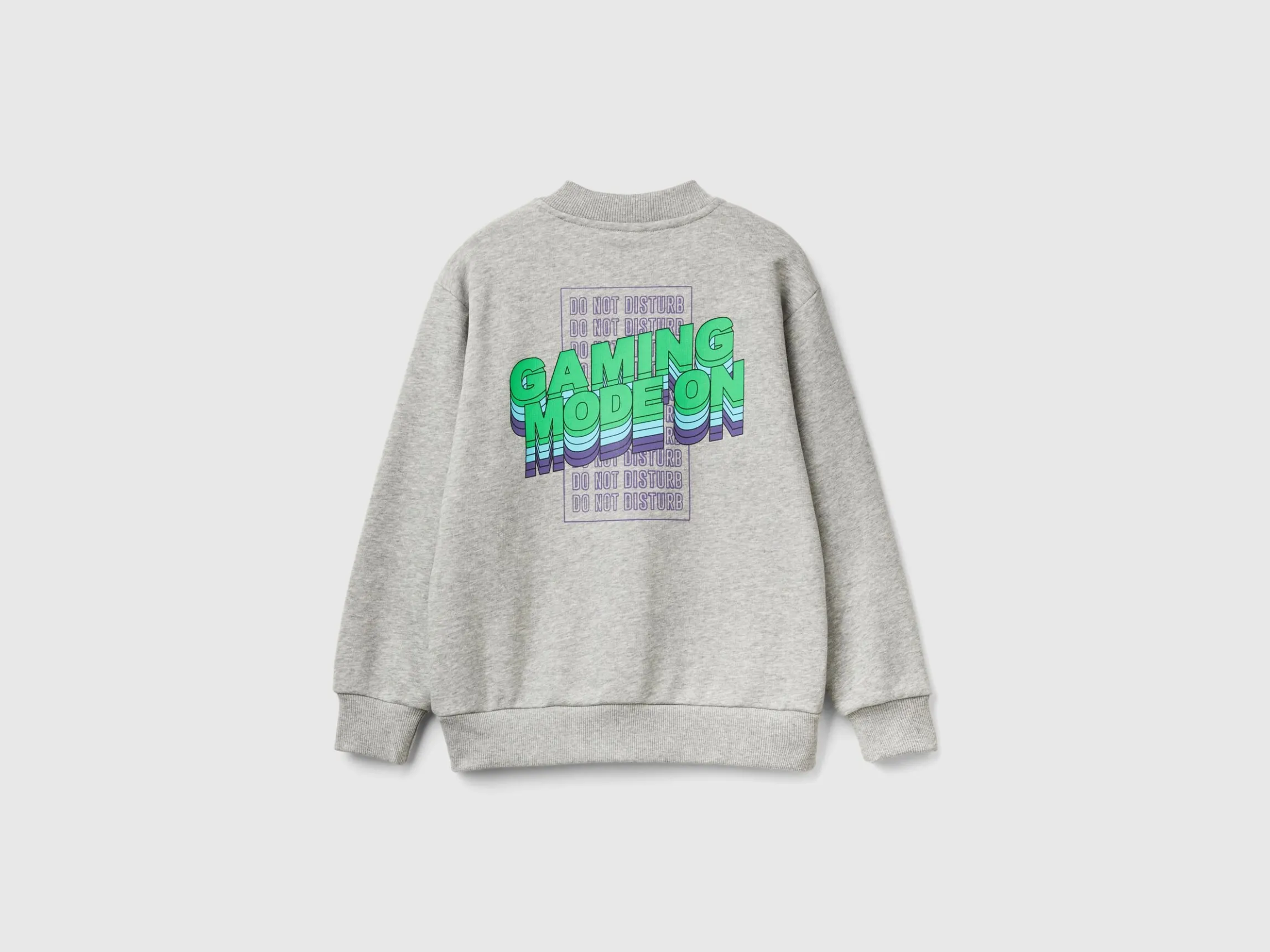 Zip-up sweatshirt with slogan print