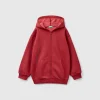 Zip-up sweatshirt with thick print,