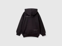 Zip-up sweatshirt with thick print,
